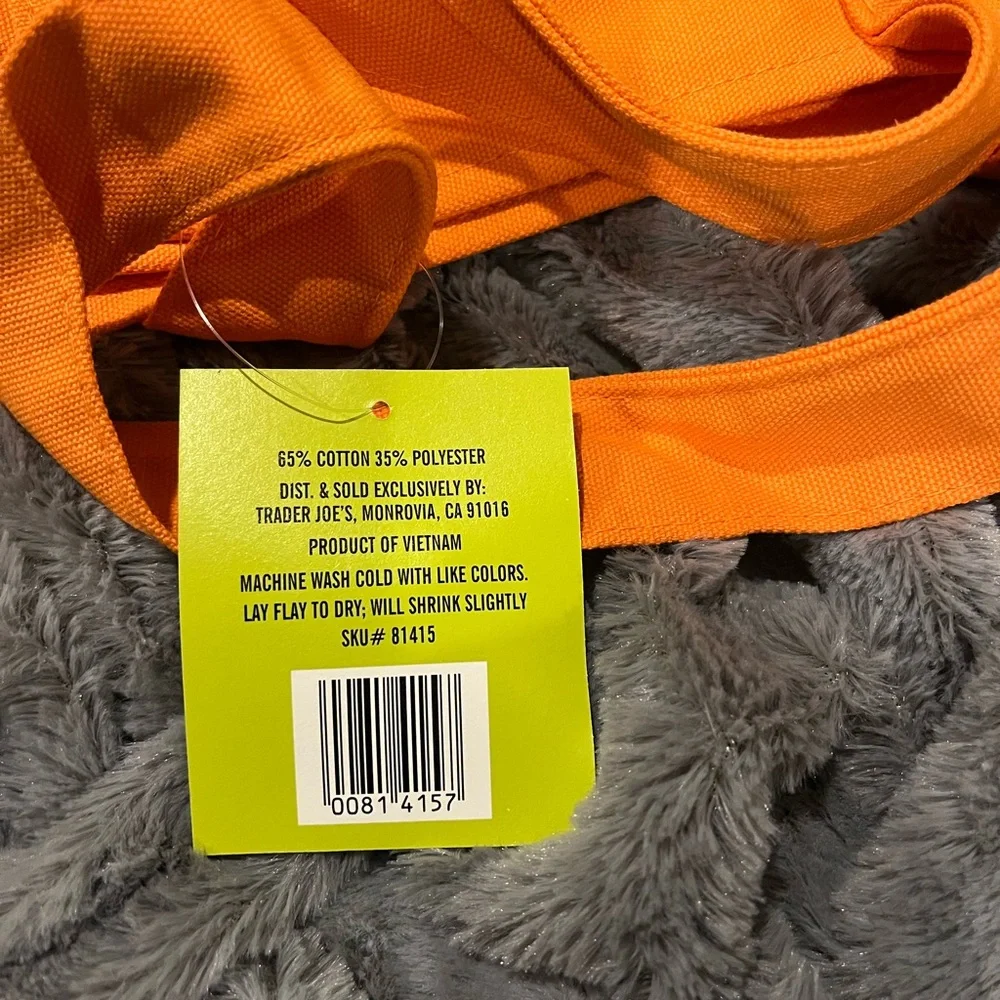 NWT Bundle Trader Joe's Black and Orange Mini Tote Bags - Picture 5 of 8